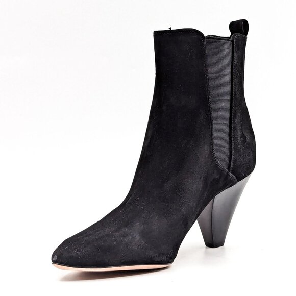 Veronica Beard Women Baxter Black Suede Chelsea Heeled Ankle Boots size 9 - Picture 2 of 10